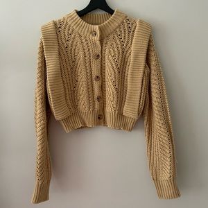 English Factory Cropped Knit Cardigan